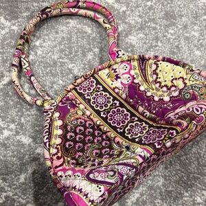 Vera Bradley Pink and Purple Paisley Shoulder Bag